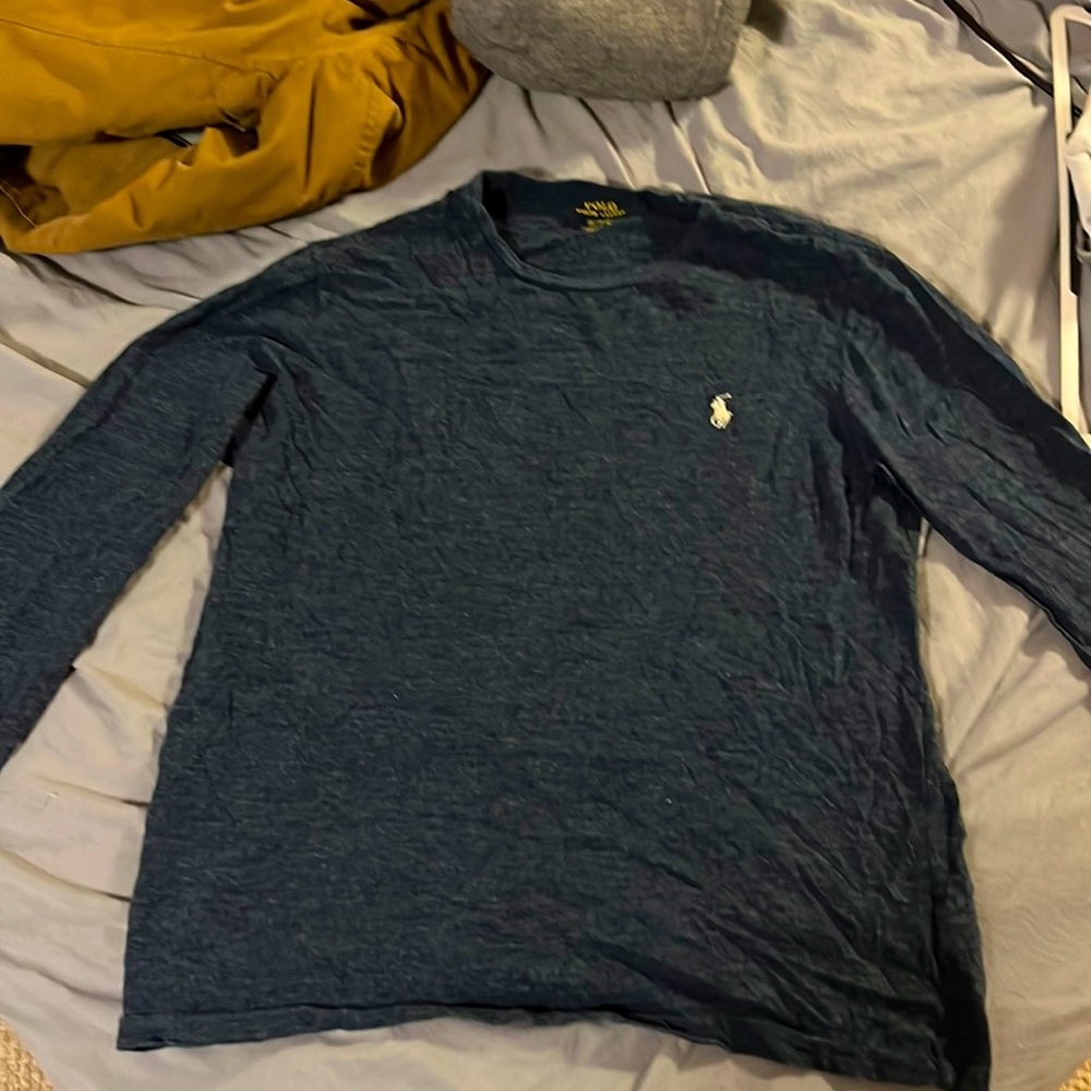 Ralph Lauren Polo Men’s Medium Long Sleeve T-Shirt, Dark Navy/Blue, Slim Fit